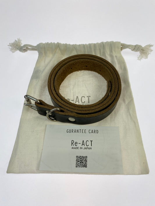 【中古品】【メンズ】 REACT リアクト U.K. SADDLE NARROW BELT サドル ナロー ベルト 205-260806-yn-29-min カラー：ブラック 万代Net店