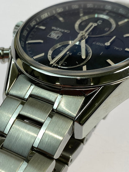 【中古品】【メンズ】 TAG HEUER タグホイヤー CAR2110.BA0724 カレラ 1887 クロノグラフ ブラック 腕時計 195-251026-ks-37-min カラー：シルバー/ブラック 万代Net店