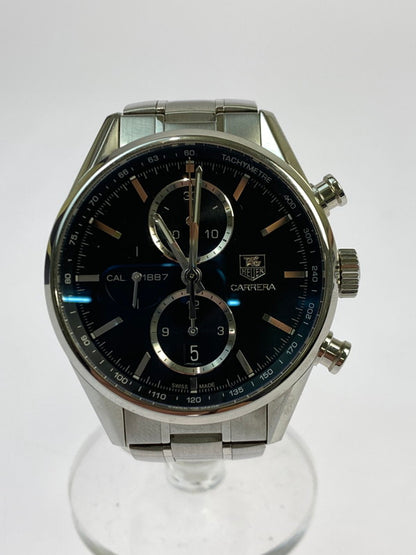 【中古品】【メンズ】 TAG HEUER タグホイヤー CAR2110.BA0724 カレラ 1887 クロノグラフ ブラック 腕時計 195-251026-ks-37-min カラー：シルバー/ブラック 万代Net店