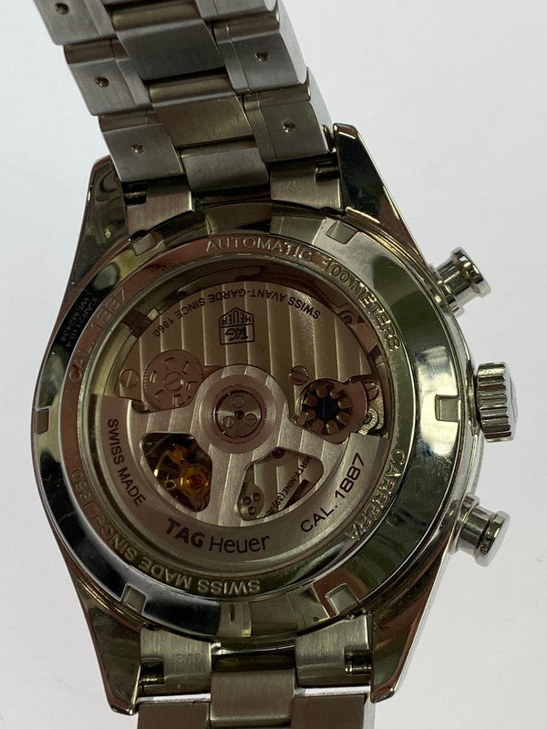 【中古品】【メンズ】 TAG HEUER タグホイヤー CAR2110.BA0724 カレラ 1887 クロノグラフ ブラック 腕時計 195-251026-ks-37-min カラー：シルバー/ブラック 万代Net店