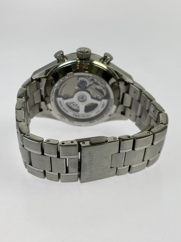 【中古品】【メンズ】 TAG HEUER タグホイヤー CAR2110.BA0724 カレラ 1887 クロノグラフ ブラック 腕時計 195-251026-ks-37-min カラー：シルバー/ブラック 万代Net店