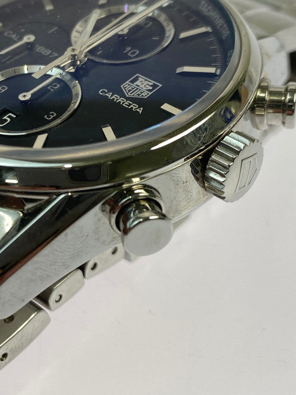 【中古品】【メンズ】 TAG HEUER タグホイヤー CAR2110.BA0724 カレラ 1887 クロノグラフ ブラック 腕時計 195-251026-ks-37-min カラー：シルバー/ブラック 万代Net店