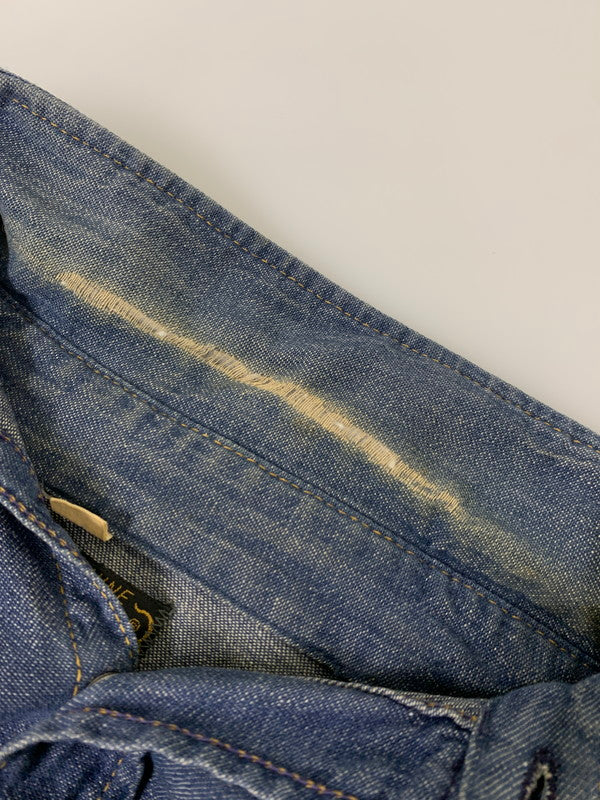 【現状渡し品】【メンズ】 ROEBUCKS ローバックス 60-70's L/S DENIM WESTERN SHIRT VINTAGE 60-70年代 ロングスリーブ デニム ウエスタンシャツ 長袖 トップス ヴィンテージ 146-251030-kk-26-min サイズ：L カラー：ライトインディゴ 万代Net店