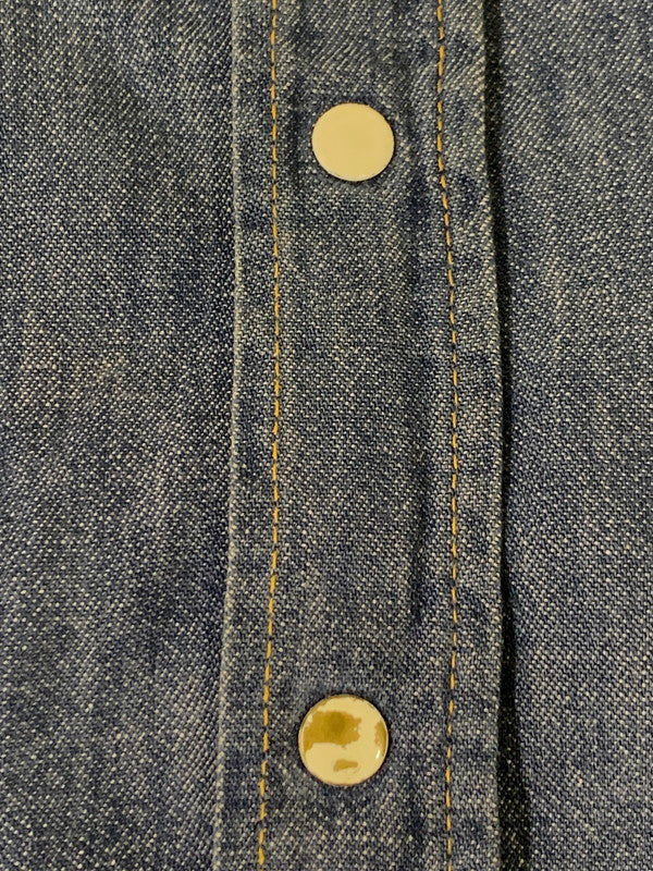 【現状渡し品】【メンズ】 ROEBUCKS ローバックス 60-70's L/S DENIM WESTERN SHIRT VINTAGE 60-70年代 ロングスリーブ デニム ウエスタンシャツ 長袖 トップス ヴィンテージ 146-251030-kk-26-min サイズ：L カラー：ライトインディゴ 万代Net店