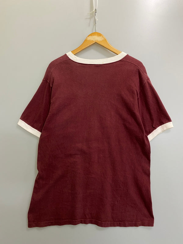 【現状渡し品】【メンズ】 STEDMAN ステッドマン 80S TEXAS AGGIES TEE 80年代 テキサス アギーズ Tシャツ メンズ トップス 半袖 ヴィンテージ 146-260720-em-29-min サイズ：Ｌ（42-44） カラー：ワインレッド 万代Net店