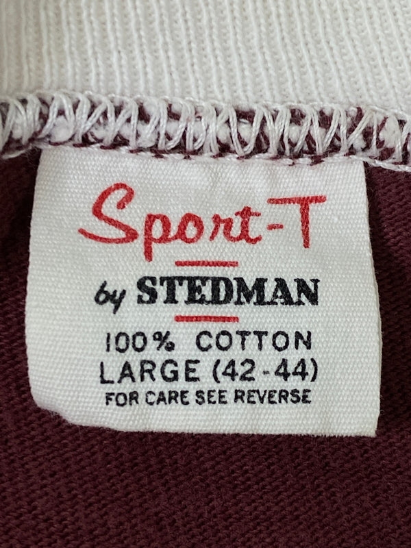【現状渡し品】【メンズ】 STEDMAN ステッドマン 80S TEXAS AGGIES TEE 80年代 テキサス アギーズ Tシャツ メンズ トップス 半袖 ヴィンテージ 146-260720-em-29-min サイズ：Ｌ（42-44） カラー：ワインレッド 万代Net店