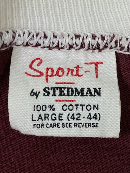 【現状渡し品】【メンズ】 STEDMAN ステッドマン 80S TEXAS AGGIES TEE 80年代 テキサス アギーズ Tシャツ メンズ トップス 半袖 ヴィンテージ 146-260720-em-29-min サイズ：Ｌ（42-44） カラー：ワインレッド 万代Net店