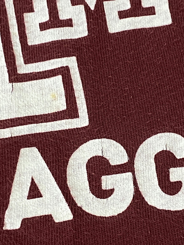 【現状渡し品】【メンズ】 STEDMAN ステッドマン 80S TEXAS AGGIES TEE 80年代 テキサス アギーズ Tシャツ メンズ トップス 半袖 ヴィンテージ 146-260720-em-29-min サイズ：Ｌ（42-44） カラー：ワインレッド 万代Net店