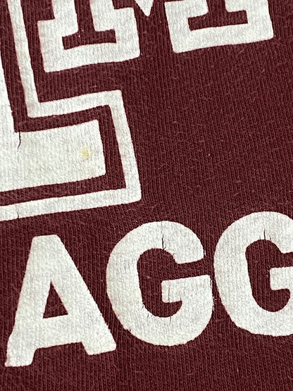 【現状渡し品】【メンズ】 STEDMAN ステッドマン 80S TEXAS AGGIES TEE 80年代 テキサス アギーズ Tシャツ メンズ トップス 半袖 ヴィンテージ 146-260720-em-29-min サイズ：Ｌ（42-44） カラー：ワインレッド 万代Net店