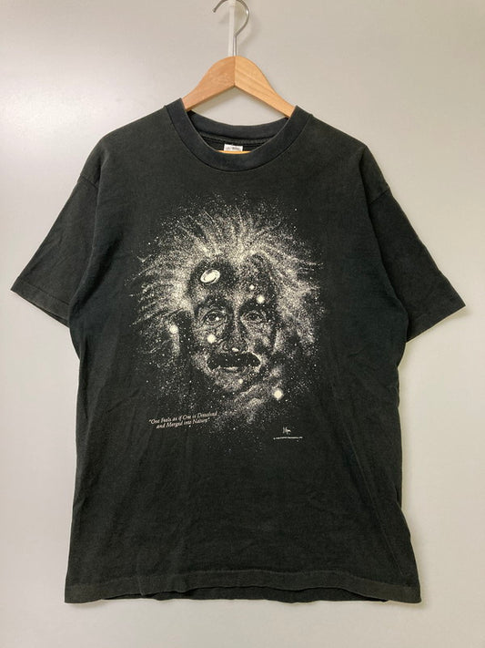 【中古品】【メンズ】 ALBERT EINSTEIN アルベルト・アインシュタイン 90S GALAXY GLOW IN THE DARK TEE Tシャツ トップス 146-251018-ks-24-min サイズ：L カラー：ブラック 万代Net店