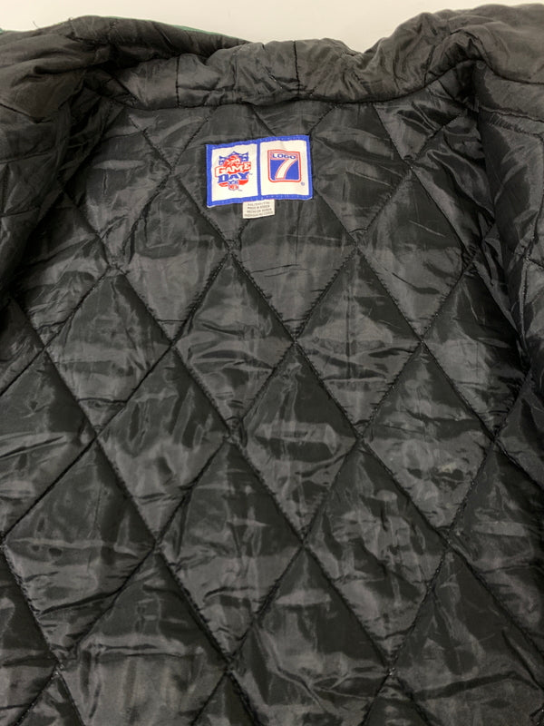 【現状渡し品】【メンズ】 LOGO 7 ロゴセブン 90S PACKERS DOWN FULLZIP NYLON JACKET 90年代 パッカーズ ダウン フルジップ ナイロン ジャケット メンズ アウター 146-260731-em-66-min サイズ：XXL カラー：グリーン/イエロー/ブラック 万代Net店