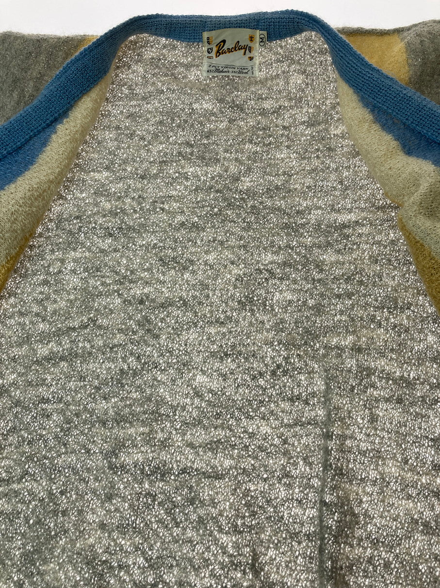 【中古品】【メンズ】 BARCLAY バークレイ 60S MOHAIR CARDIGAN 60年代 モヘアカーディガン メンズ トップス ニット ヴィンテージ 146-251024-em-26-min サイズ：M カラー：グレー系 万代Net店
