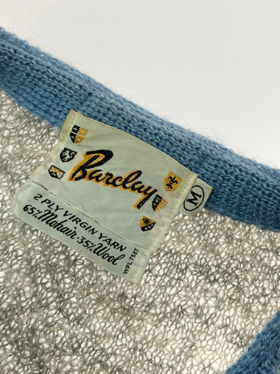 【中古品】【メンズ】 BARCLAY バークレイ 60S MOHAIR CARDIGAN 60年代 モヘアカーディガン メンズ トップス ニット ヴィンテージ 146-251024-em-26-min サイズ：M カラー：グレー系 万代Net店