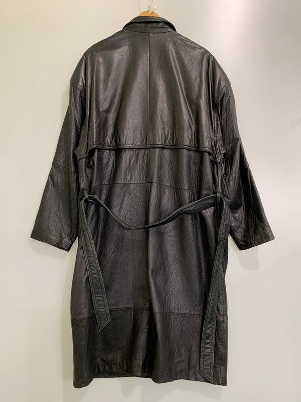 【現状渡し品】【メンズ】 LUIS ALVEAR LEATHER COAT レザーコート アウター 146-251122-AS-5-min サイズ：下記参照 カラー：ブラック 万代Net店