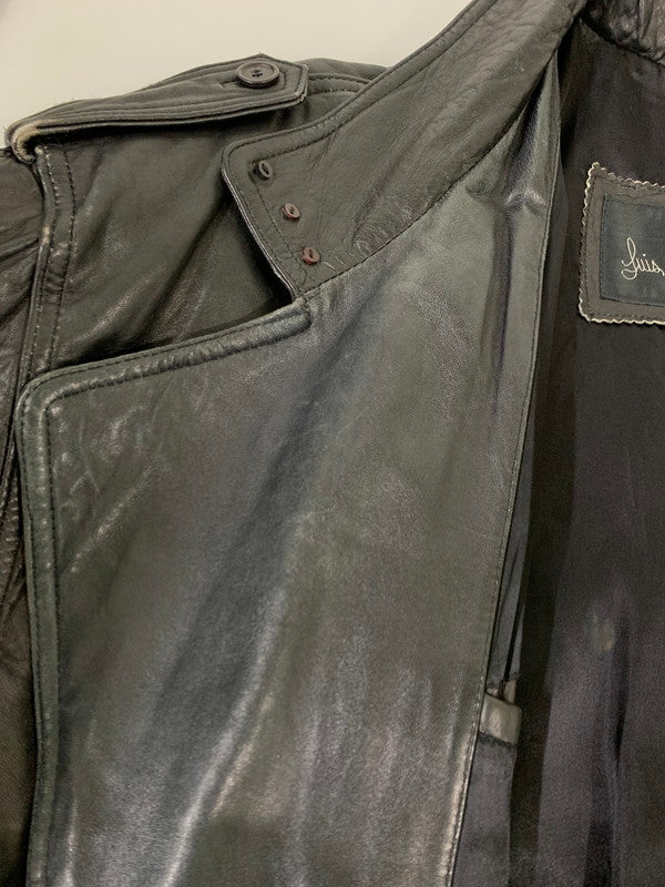 【現状渡し品】【メンズ】 LUIS ALVEAR LEATHER COAT レザーコート アウター 146-251122-AS-5-min サイズ：下記参照 カラー：ブラック 万代Net店