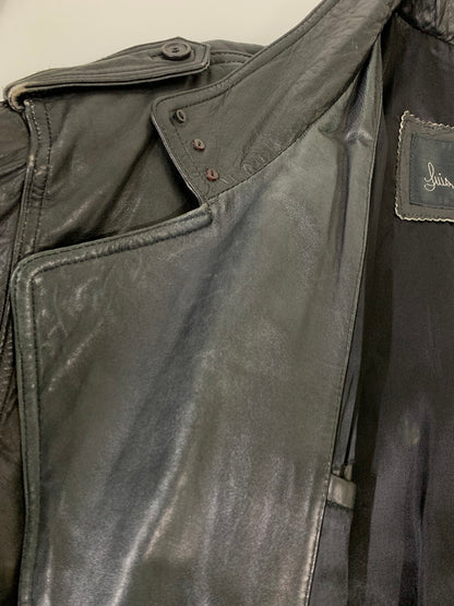 【現状渡し品】【メンズ】 LUIS ALVEAR LEATHER COAT レザーコート アウター 146-251122-AS-5-min サイズ：下記参照 カラー：ブラック 万代Net店