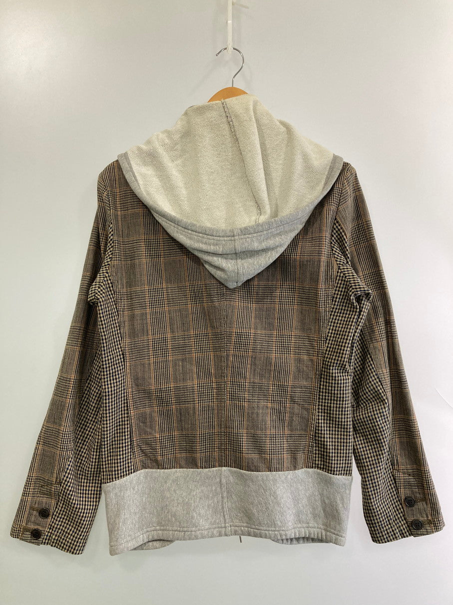 【現状渡し品】【メンズ】 FINAL HOME ファイナルホーム 06AW HYBRID HOODED BLAZER ハイブリッド フーディー ブレザー メンズ アウター 140-251024-em-22-min サイズ：F カラー：ブラウン系（チェック柄） 万代Net店