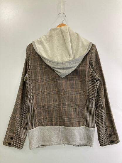 【現状渡し品】【メンズ】 FINAL HOME ファイナルホーム 06AW HYBRID HOODED BLAZER ハイブリッド フーディー ブレザー メンズ アウター 140-251024-em-22-min サイズ：F カラー：ブラウン系（チェック柄） 万代Net店