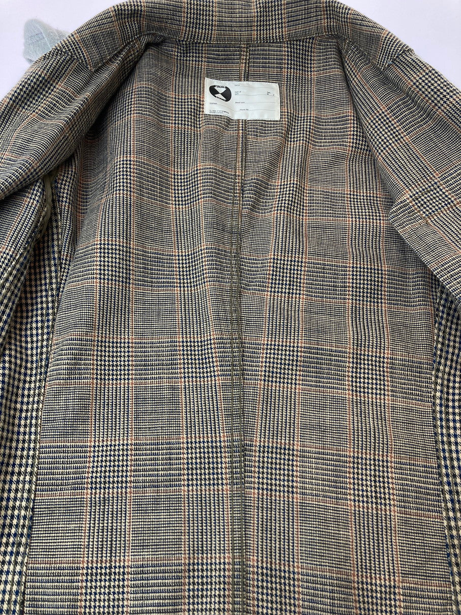 【現状渡し品】【メンズ】 FINAL HOME ファイナルホーム 06AW HYBRID HOODED BLAZER ハイブリッド フーディー ブレザー メンズ アウター 140-251024-em-22-min サイズ：F カラー：ブラウン系（チェック柄） 万代Net店