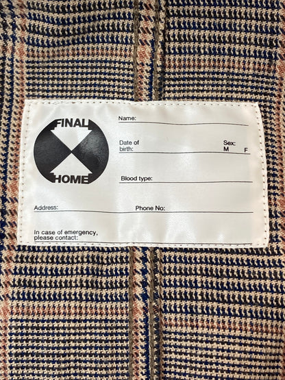 【現状渡し品】【メンズ】 FINAL HOME ファイナルホーム 06AW HYBRID HOODED BLAZER ハイブリッド フーディー ブレザー メンズ アウター 140-251024-em-22-min サイズ：F カラー：ブラウン系（チェック柄） 万代Net店