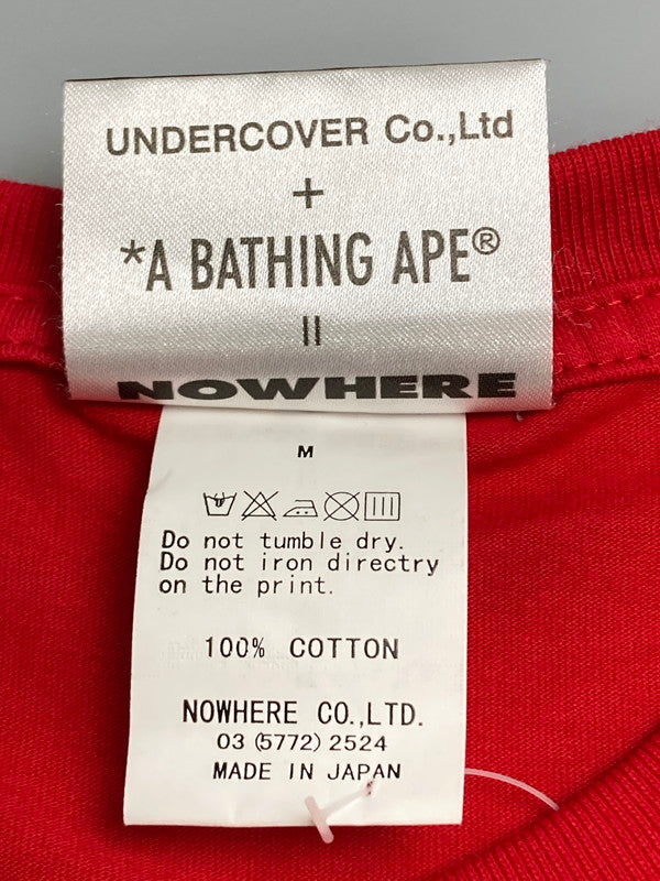 【中古美品】【メンズ】 UNDERCOVER アンダーカバー ×A BATHING APE アベイシングエイプ LAST ORGY TWO TEE Ｔシャツ トップス 140-251018-ks-25-min サイズ：M カラー：レッド 万代Net店
