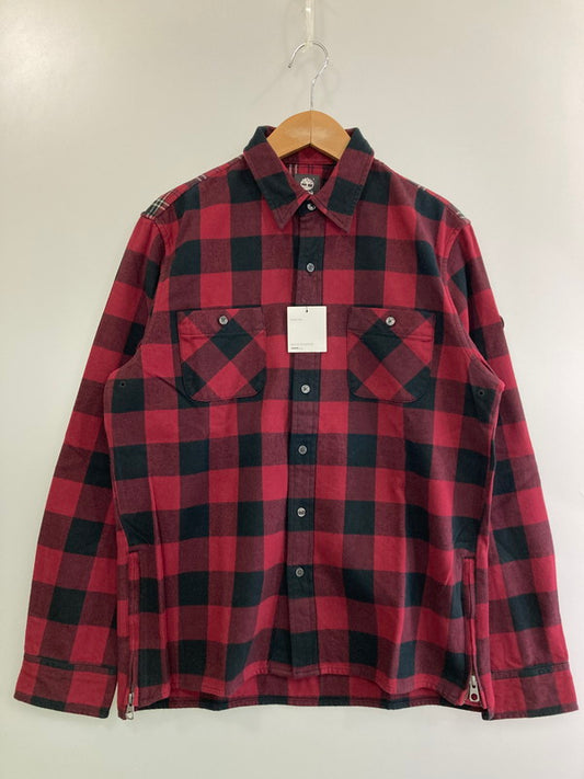 【中古品】【メンズ】 SOPHNET. ソフネット SOPH-178153 17AW TIMBERLAND FLANNEL CHECK PANEL SIDE ZIP SHIRT サイドジップシャツ トップス 142-251112-ks-52-min サイズ：M カラー：レッド系 万代Net店