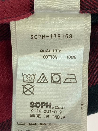 【中古品】【メンズ】 SOPHNET. ソフネット SOPH-178153 17AW TIMBERLAND FLANNEL CHECK PANEL SIDE ZIP SHIRT サイドジップシャツ トップス 142-251112-ks-52-min サイズ：M カラー：レッド系 万代Net店