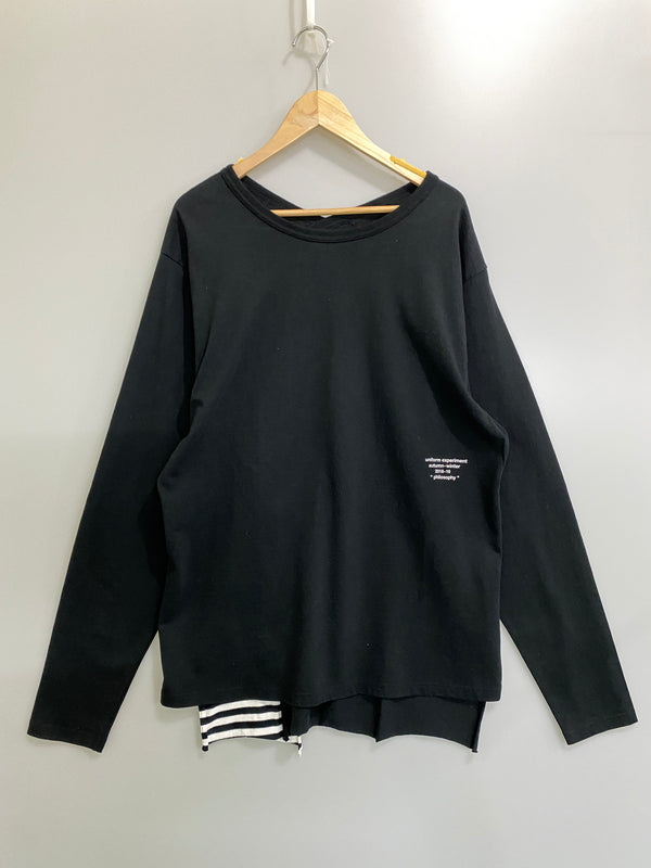 【中古品】【メンズ】 UNIFORM EXPERIMENT ユニフォームエクスペリメント 18AW BOTH SIDE CREW NECK LONG SLEEVE TEE UE-189070 メンズ 丸襟 長袖 142-260630-hu-25-min サイズ：2 カラー：ブラック 万代Net店