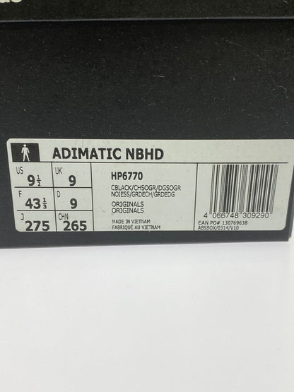 【中古品】【メンズ】 adidas アディダス × NEIGHBORHOOD ネイバーフッド 別注 コラボ ADIMATIC HP6770 アディマティック スニーカー 靴 161-251021-kk-54-min カラー：CBLACK/CHSOGR/DGSOGR 万代Net店
