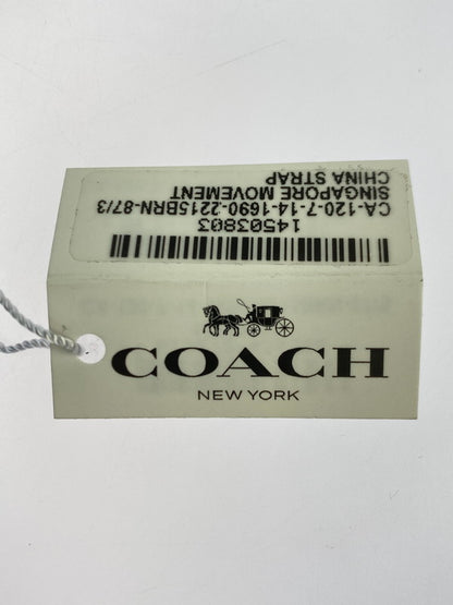 【中古美品】【レディース】 COACH コーチ 2215 LEATHER BAND LOGO アナログ クォーツ腕時計 198-251108-AS-36-min カラー：シルバー/ブラウン 万代Net店