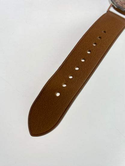 【中古美品】【レディース】 COACH コーチ 2215 LEATHER BAND LOGO アナログ クォーツ腕時計 198-251108-AS-36-min カラー：シルバー/ブラウン 万代Net店