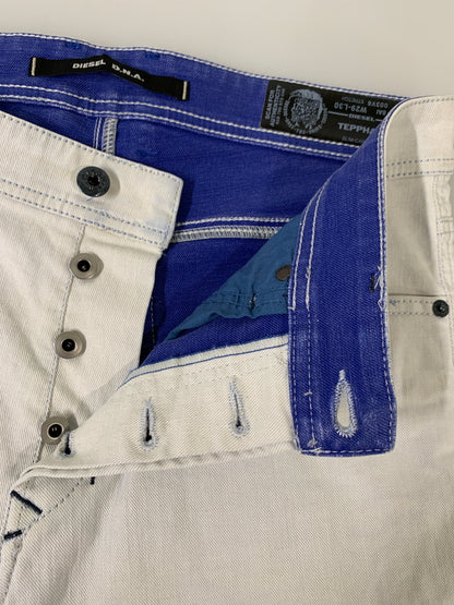 【中古品】【メンズ】 DIESEL ディーゼル DNA TEPPHER ディーエヌエー テファー 003V6 STRETCH PANTS BLUE WHITE ストレッチ パンツ ブルー ホワイト メンズ ボトムス 152-260704-hu-14-min サイズ：W29 L30 カラー：ホワイト/ブルー 万代Net店