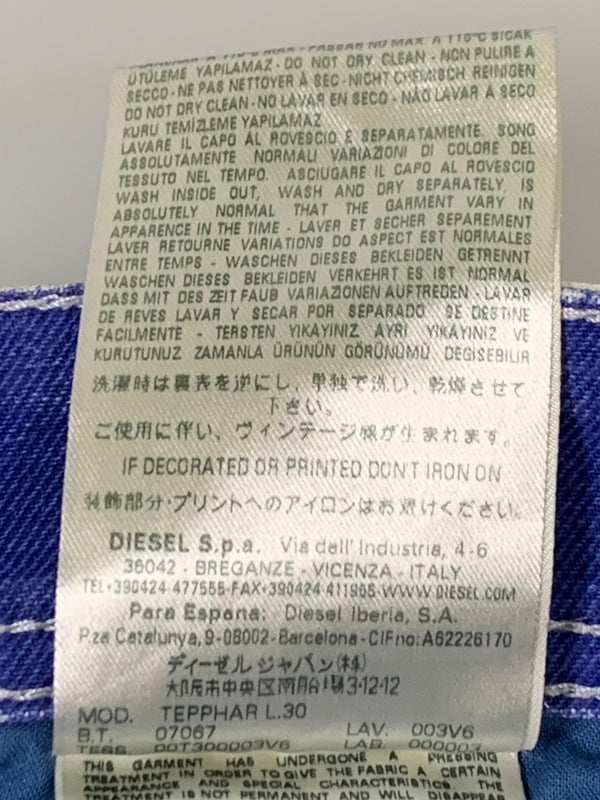 【中古品】【メンズ】 DIESEL ディーゼル DNA TEPPHER ディーエヌエー テファー 003V6 STRETCH PANTS BLUE WHITE ストレッチ パンツ ブルー ホワイト メンズ ボトムス 152-260704-hu-14-min サイズ：W29 L30 カラー：ホワイト/ブルー 万代Net店