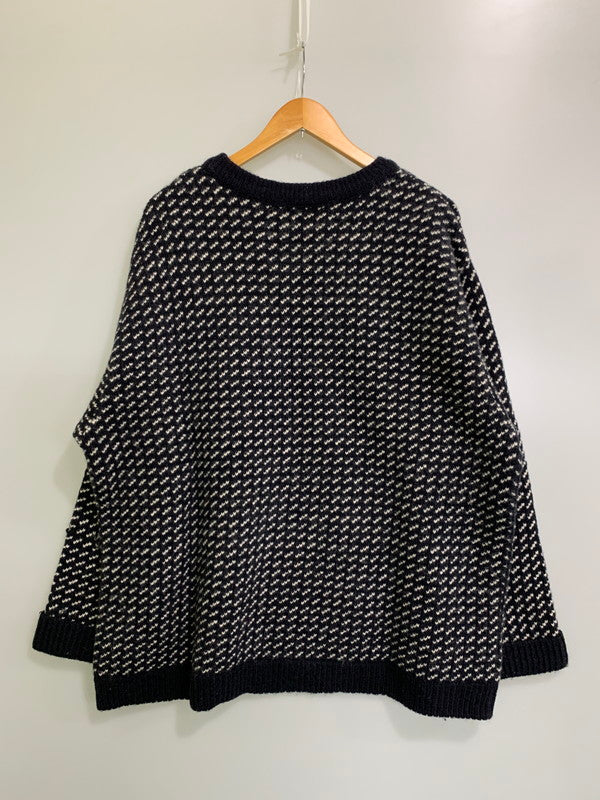 【中古品】【メンズ】 L.L.Bean エルエルビーン 00S BIRDS EYE WOOL KNIT 2000年代 バーズアイニット柄 ノルウェー製 ウール ニット セーター メンズ トップス 144-251023-em-18-min カラー：ネイビー系 万代Net店