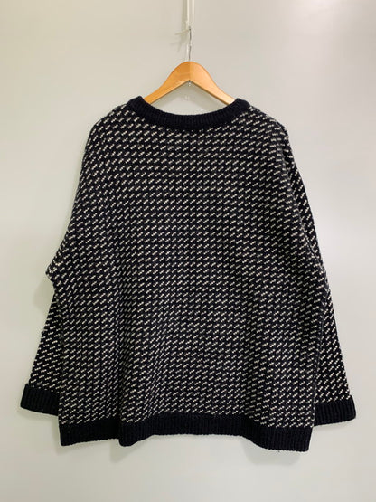 【中古品】【メンズ】 L.L.Bean エルエルビーン 00S BIRDS EYE WOOL KNIT 2000年代 バーズアイニット柄 ノルウェー製 ウール ニット セーター メンズ トップス 144-251023-em-18-min カラー：ネイビー系 万代Net店