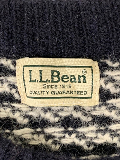 【中古品】【メンズ】 L.L.Bean エルエルビーン 00S BIRDS EYE WOOL KNIT 2000年代 バーズアイニット柄 ノルウェー製 ウール ニット セーター メンズ トップス 144-251023-em-18-min カラー：ネイビー系 万代Net店