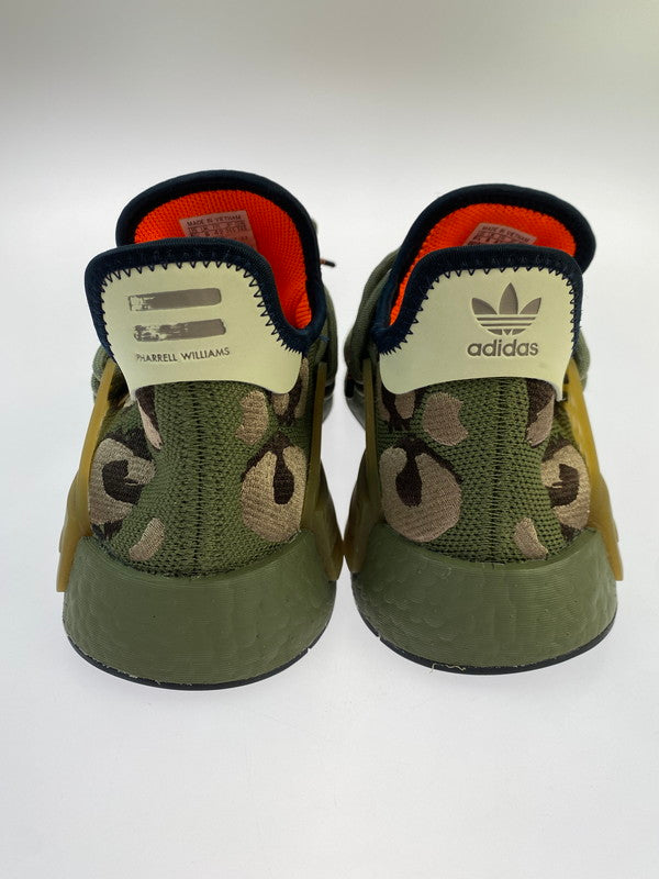 【中古品】【メンズ】 adidas アディダス × PHARRELL WILLIAMS ファレル・ウィリアムス 別注 コラボ HU NMD スニーカー 靴 161-251021-kk-57-min カラー：OLIVE/ORANGE 万代Net店
