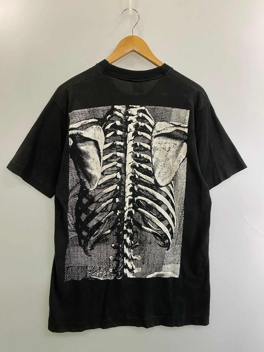 【現状渡し品】【メンズ】 FRUITS OF THE LOOM フルーツオブザルーム 90S BONE GRAPHIC TEE 90年代 ボーン グラフィック Ｔシャツ プリント 半袖 メンズ トップス ヴィンテージ 146-251023-em-05-min サイズ：L カラー：ブラック 万代Net店