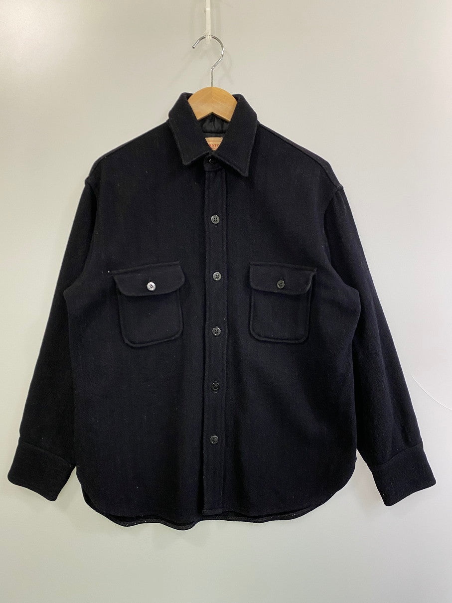 【中古品】【メンズ】 SHERATON SPORTSWEAR シェラトン・スポーツウェア 60'S CPO WOOL SHIRT ヴィンテージ ウール シャツ 60年代 メンズ アウター 146-251024-em-49-min サイズ：L カラー：ブラック 万代Net店