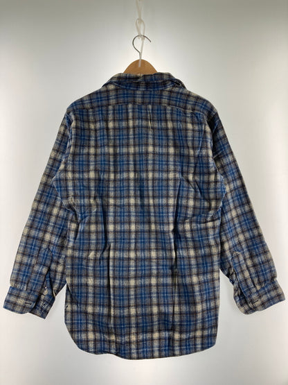 【中古品】【メンズ】 PENDLETON ペンドルトン 70'S 片ポケ WOOL SHIRT 70年代 ウールシャツ 長袖 トップス 146-251025-cn-9-min サイズ：M カラー：ブルー系×ブラウン系/チェック柄 万代Net店