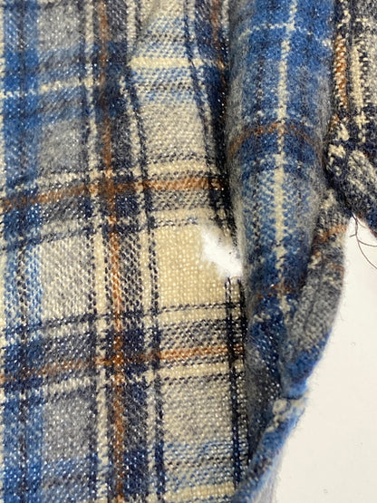 【中古品】【メンズ】 PENDLETON ペンドルトン 70'S 片ポケ WOOL SHIRT 70年代 ウールシャツ 長袖 トップス 146-251025-cn-9-min サイズ：M カラー：ブルー系×ブラウン系/チェック柄 万代Net店