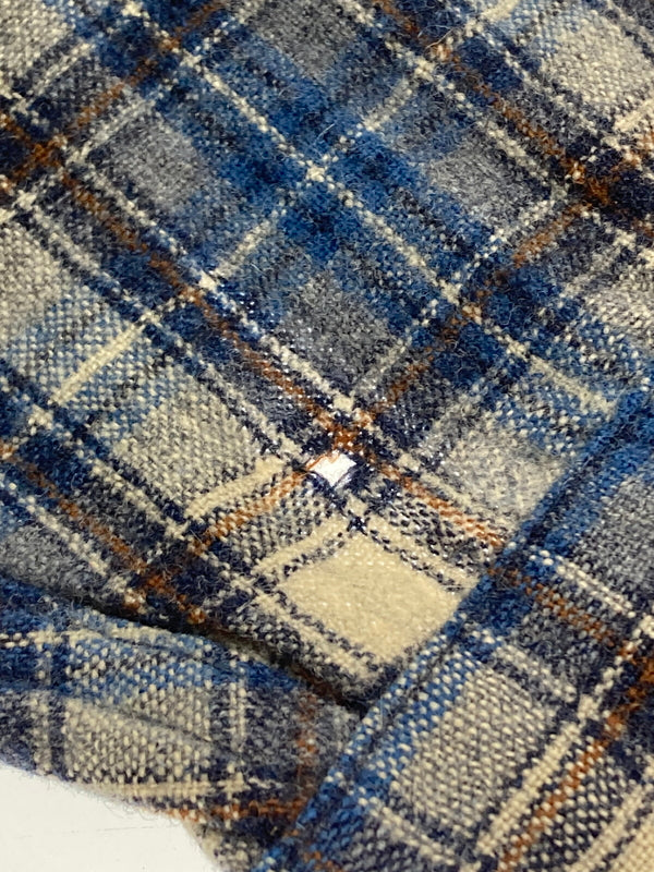 【中古品】【メンズ】 PENDLETON ペンドルトン 70'S 片ポケ WOOL SHIRT 70年代 ウールシャツ 長袖 トップス 146-251025-cn-9-min サイズ：M カラー：ブルー系×ブラウン系/チェック柄 万代Net店