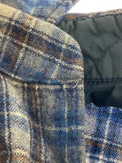 【中古品】【メンズ】 PENDLETON ペンドルトン 70'S 片ポケ WOOL SHIRT 70年代 ウールシャツ 長袖 トップス 146-251025-cn-9-min サイズ：M カラー：ブルー系×ブラウン系/チェック柄 万代Net店