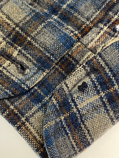 【中古品】【メンズ】 PENDLETON ペンドルトン 70'S 片ポケ WOOL SHIRT 70年代 ウールシャツ 長袖 トップス 146-251025-cn-9-min サイズ：M カラー：ブルー系×ブラウン系/チェック柄 万代Net店