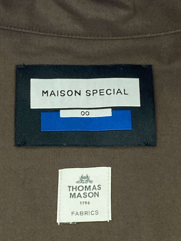 【中古品】【メンズ】 MAISON SPECIAL メゾンスペシャル × THOMAS MASON トーマスメイソン 11232311210 PRIME-OVER SHIRT プライムオーバーシャツ 140-260725-zi-04-min カラー：ブラウン 万代Net店