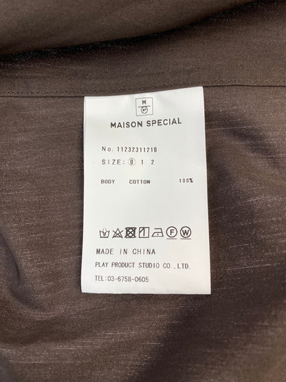 【中古品】【メンズ】 MAISON SPECIAL メゾンスペシャル × THOMAS MASON トーマスメイソン 11232311210 PRIME-OVER SHIRT プライムオーバーシャツ 140-260725-zi-04-min カラー：ブラウン 万代Net店