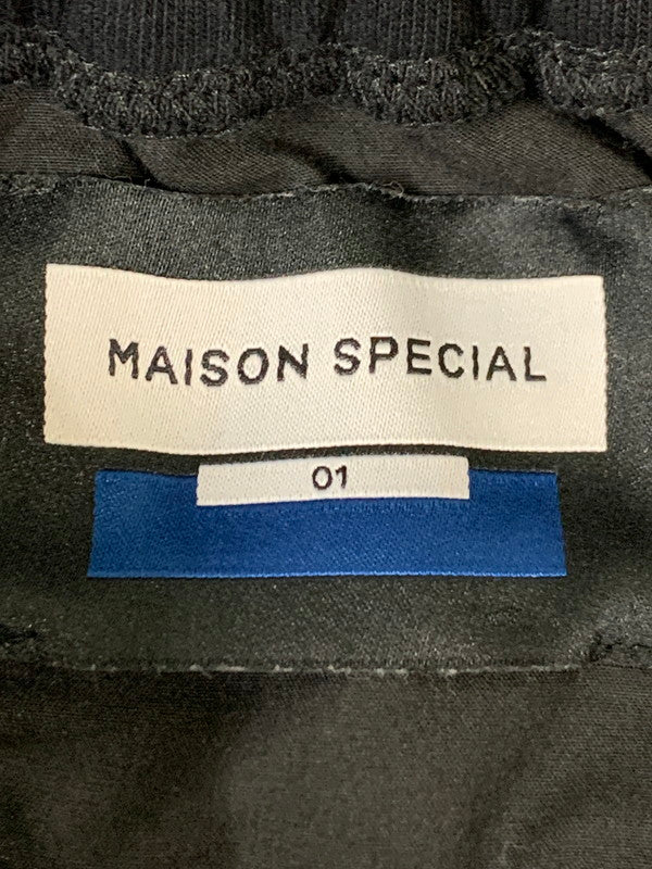 【中古品】【メンズ】 MAISON SPECIAL メゾンスペシャル CROCHET SIDE LINE PRIME-WIDE EASY PANTS 1123461308 クロシェサイドライン プライムワイド イージーパンツ ボトムス トラックパンツ 151-251027-kk-44-min サイズ：1 カラー：ブラック 万代Net店