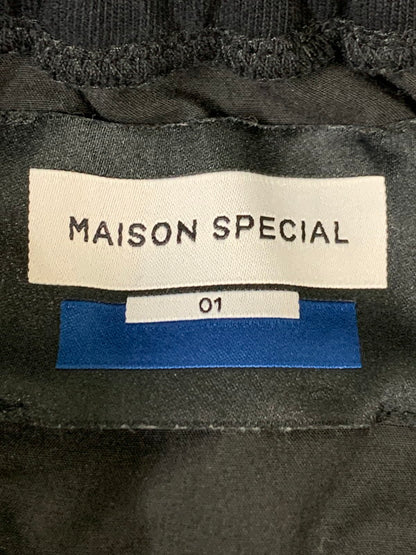 【中古品】【メンズ】 MAISON SPECIAL メゾンスペシャル CROCHET SIDE LINE PRIME-WIDE EASY PANTS 1123461308 クロシェサイドライン プライムワイド イージーパンツ ボトムス トラックパンツ 151-251027-kk-44-min サイズ：1 カラー：ブラック 万代Net店