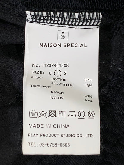 【中古品】【メンズ】 MAISON SPECIAL メゾンスペシャル CROCHET SIDE LINE PRIME-WIDE EASY PANTS 1123461308 クロシェサイドライン プライムワイド イージーパンツ ボトムス トラックパンツ 151-251027-kk-44-min サイズ：1 カラー：ブラック 万代Net店