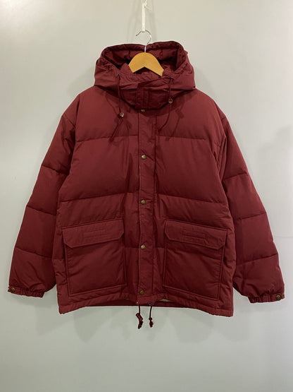 【中古品】【メンズ】 USED フード付き DOWN JACKET ダウンジャケット アウター 上着 146-260804-hu-15-min サイズ：L カラー：ワインレッド系 万代Net店